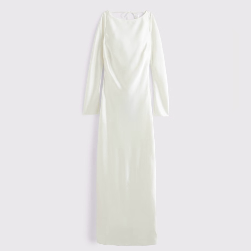Julia Slip Long-Sleeve Cowl Back Maxi Dress